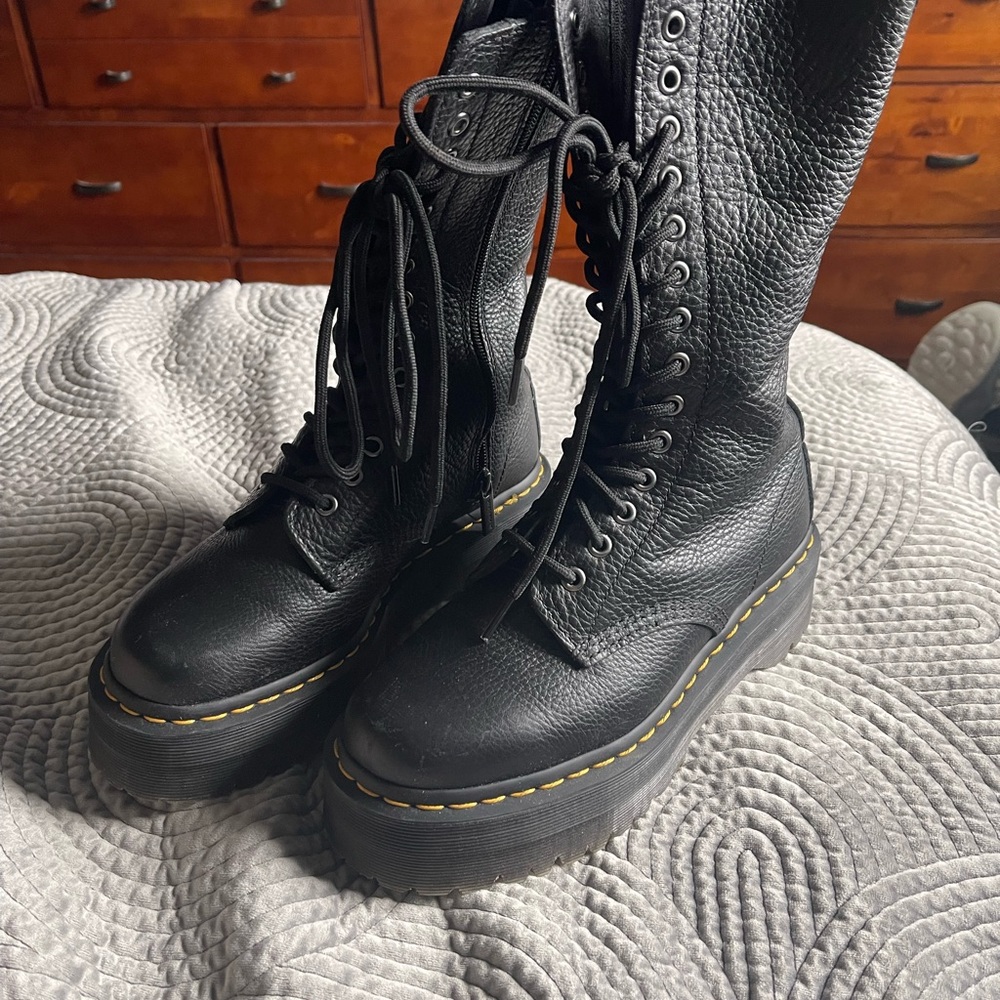 Dr. Martens Black Leather Combat Boots